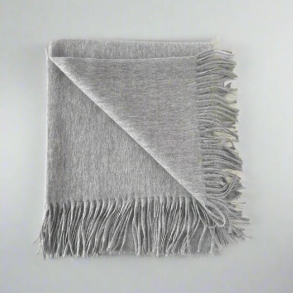 ARTZNL 100% Baby Alpaca Throw Blanket Heather Gray Large 71x51 Soft Lightweight - Picture 1 of 10